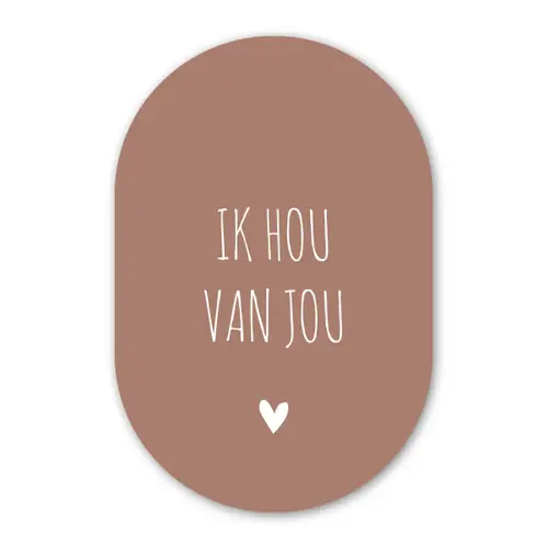 Spreuken - Ik hou van jou - Quotes Wandcirkel Ovaal Forex klein -3d