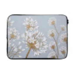 Illustratie - Bloemen - Blauw laptophoes neopreen klein -3d