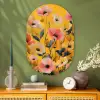 Bloemen - Veld - Geel Wandcirkel Ovaal Glas middel -sfeer2