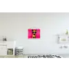 Kat - Art - Zonnebril - Roze textielposter latten blank klein -kinderkamer