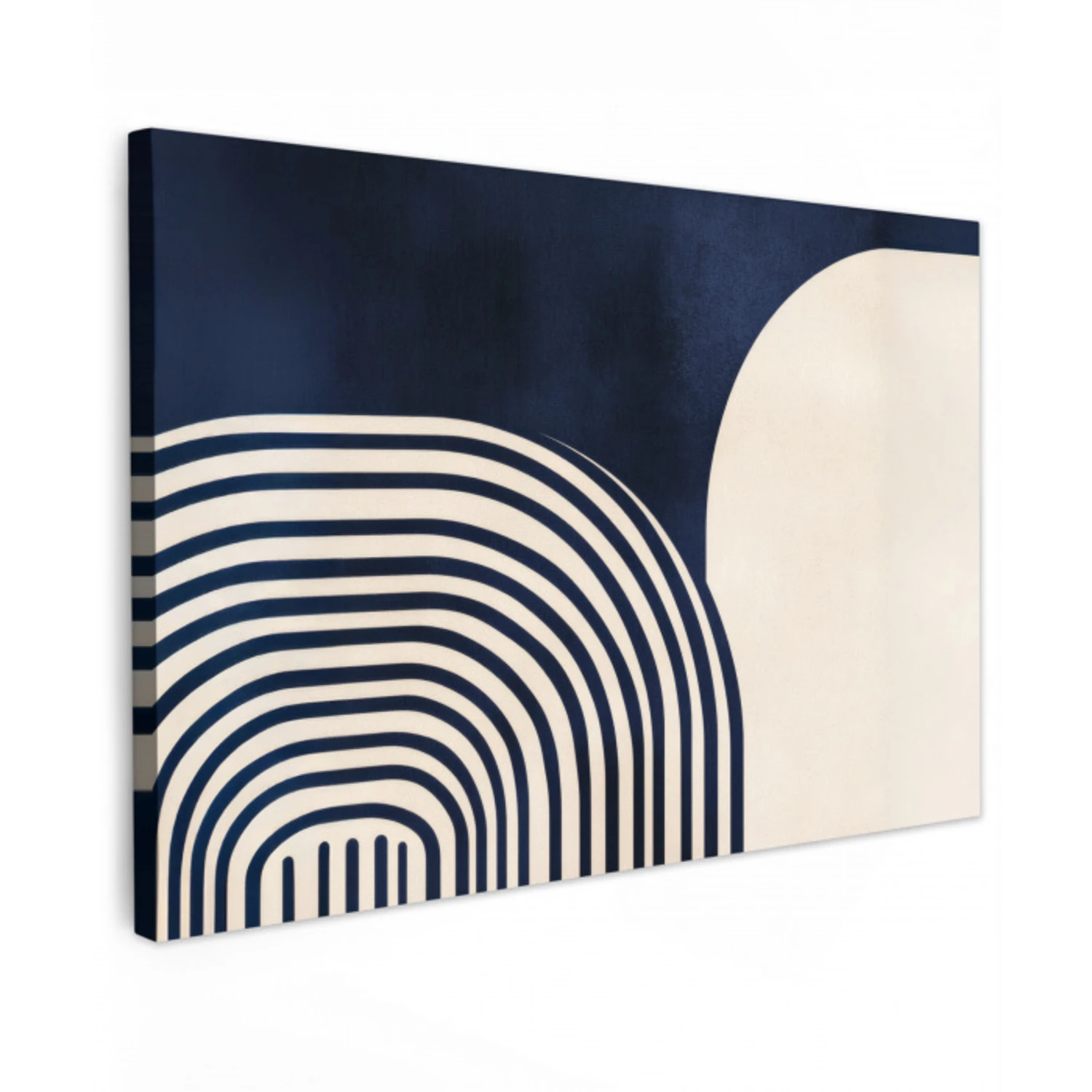 Donkerblauw - Abstract - Lijnen canvas 2cm klein -z3d