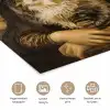 Mona Lisa - Kat - Leonardo da Vinci - Vintage - Kunstwerk - Oude meesters - Schilderij poster papier klein -closeup_NL
