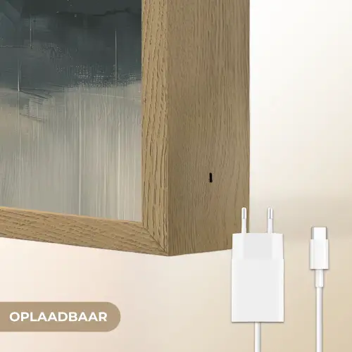 Modern - Abstract - Goud - Zwart Light Box met batterij (Wandlamp) middel -USP_websiteoplaadbaarNL
