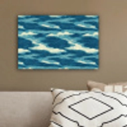 Golven - Abstract - Patroon - Blauw - Wit canvas 2cm klein 34 -sfeer3