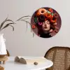 Vrouw - Donuts - Kleurrijk Wandcirkel kunststof plaat 5mm dik klein -sfeer4
