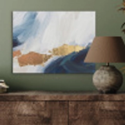 Abstract - Acryl - Blauw - Goud - Elegant PET vilt klein -sfeer2