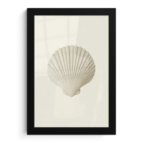 Schelp - Minimalistisch - Wit fotolijst zwart zonder passe partout klein -3d
