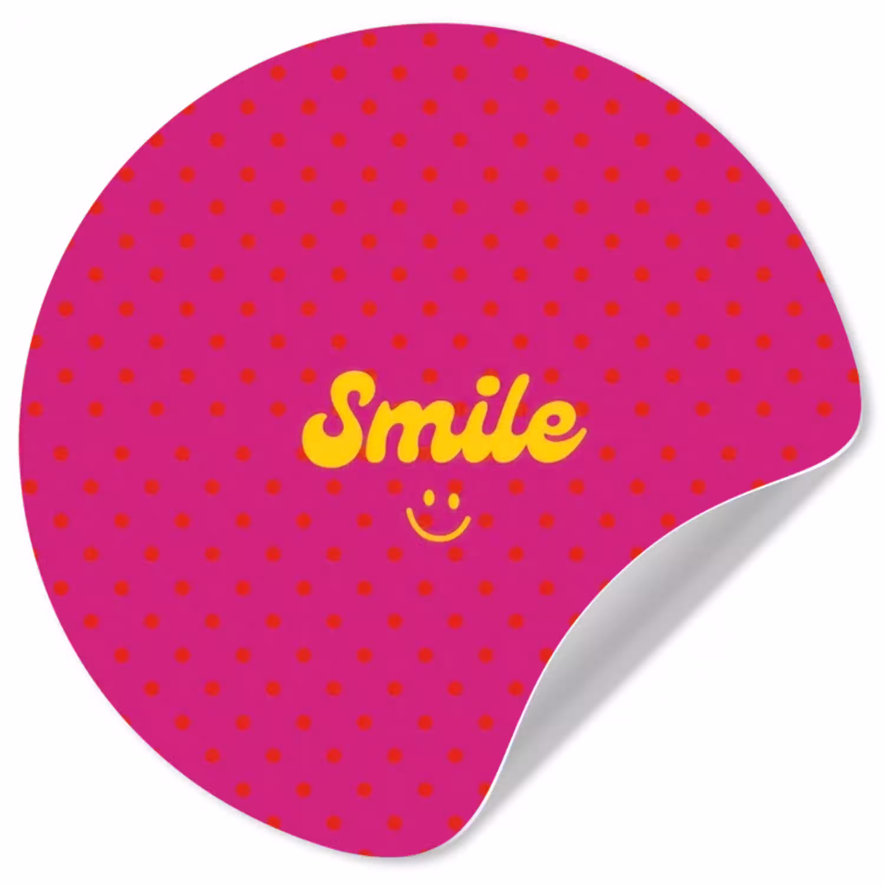 Smile - Stippen - Roze Wandcirkel behangsticker klein -3d