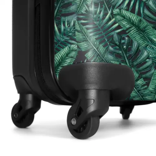 Palm bladeren monstera donker patroon NBS - Handbagage koffer - Volwassenen Unisex middel -wiel