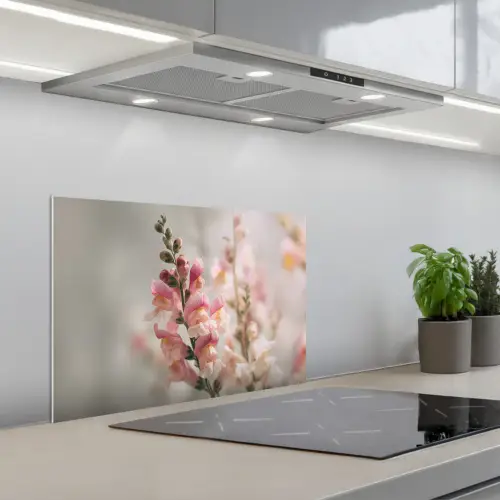 Bloem - Leeuwenbek - Roze - Stengel keuken achterwand spatscherm klein -3d_schuin