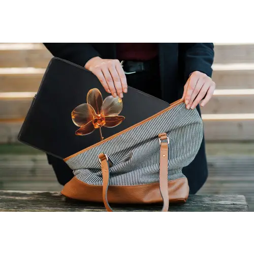 Orchidee - Doorzichtig - Bloem laptophoes neopreen klein -tas