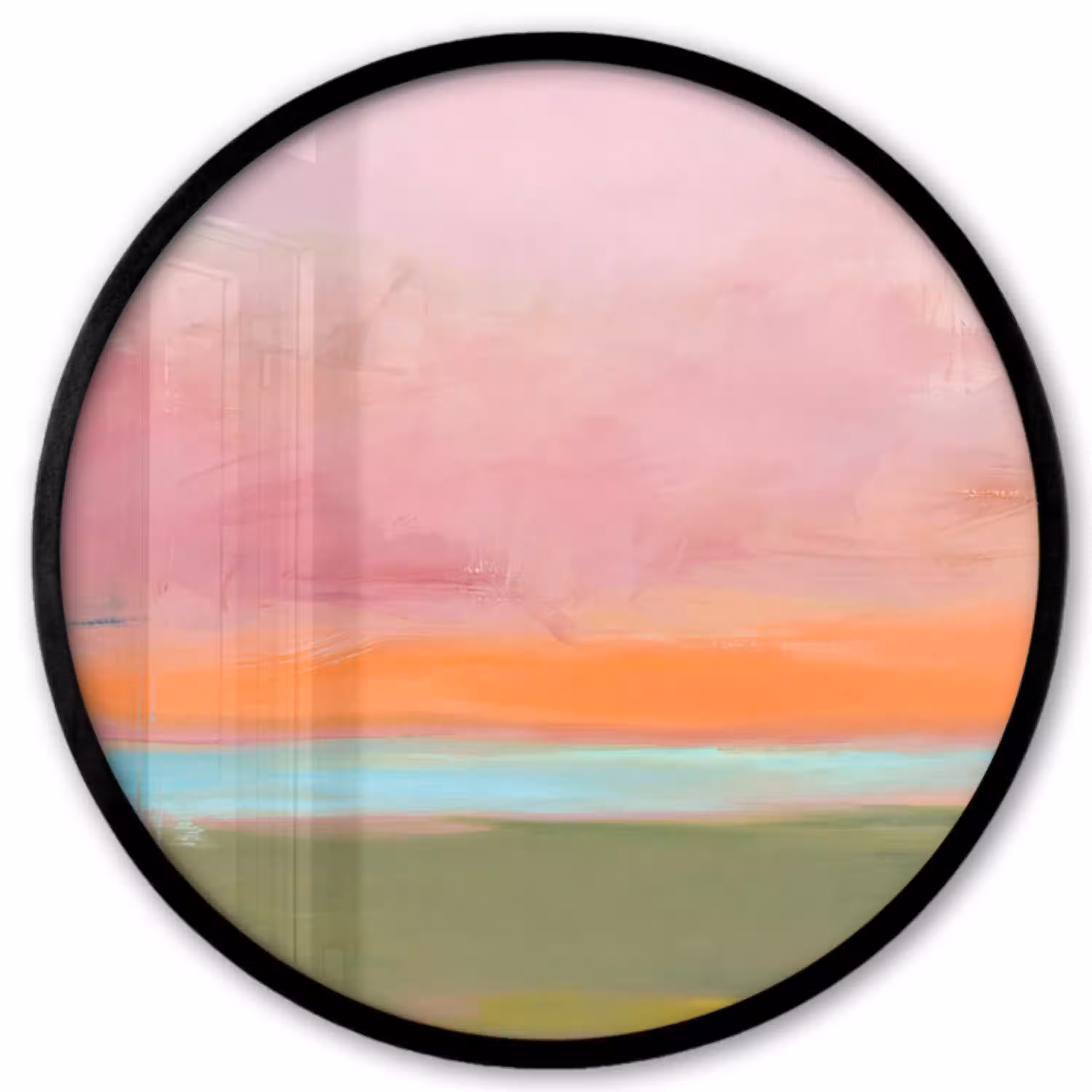 Abstract - Landschap - Modern - Roze - Oranje Fotolijst rond zonder passe partout klein -3d