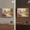 Bloemen - Bomen - Kunst - Watercolor Light Box met batterij (Wandlamp) middel -sfeer3