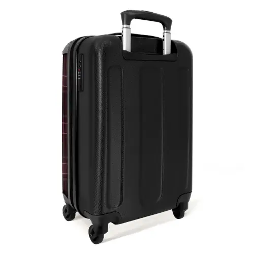Klassiek geruit patroon in grijs en rood NBS - Handbagage koffer - Unisex middel -achterkant