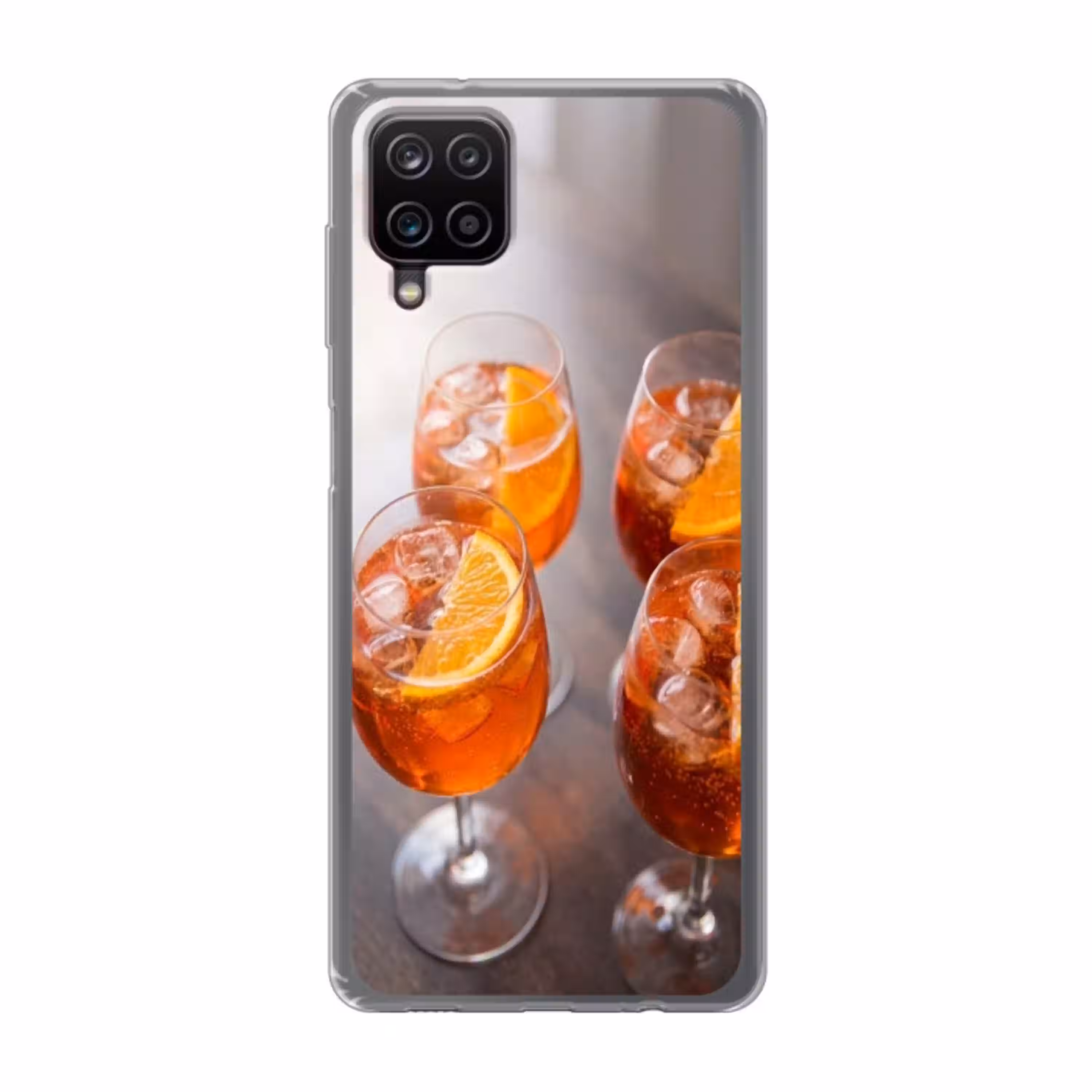 Drank - Sinaasappel - IJs - Zomer - Oranje Telefoonhoesje Samsung Galaxy A12 klein -3d
