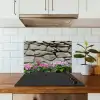 Hortensia’s - Stenen - Muur - Bloemen keuken achterwand spatscherm klein -sfeer2