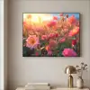 Bloemen - Rozen - Natuur - Roze - Bloem Textielframe zwart klein -sfeer2