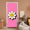 Smiley - Bloem - Roze deurposter klein -sfeer1