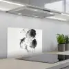 Lotusbloemen - Vissen - Bladeren - Zwart keuken achterwand spatscherm klein -3d_schuin