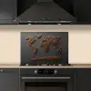 Wereldkaart - Koffie - Grijs keuken achterwand spatscherm klein -sfeer1