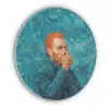 Portret - Klassiek - Blauw Akoestische PET Vilt - Rond klein -3d
