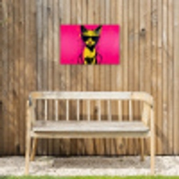 Kat - Art - Zonnebril - Roze Tuinposter op houten frame 2 cm dik klein -sfeer4