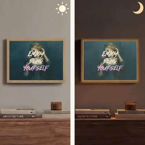 Vrouw - Roos - Quote Light Box met batterij (Wandlamp) middel -sfeer3