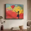 Banksy Style - Kleurrijk - Graffiti - Meisje - Street art Textielframe zwart klein -sfeer3
