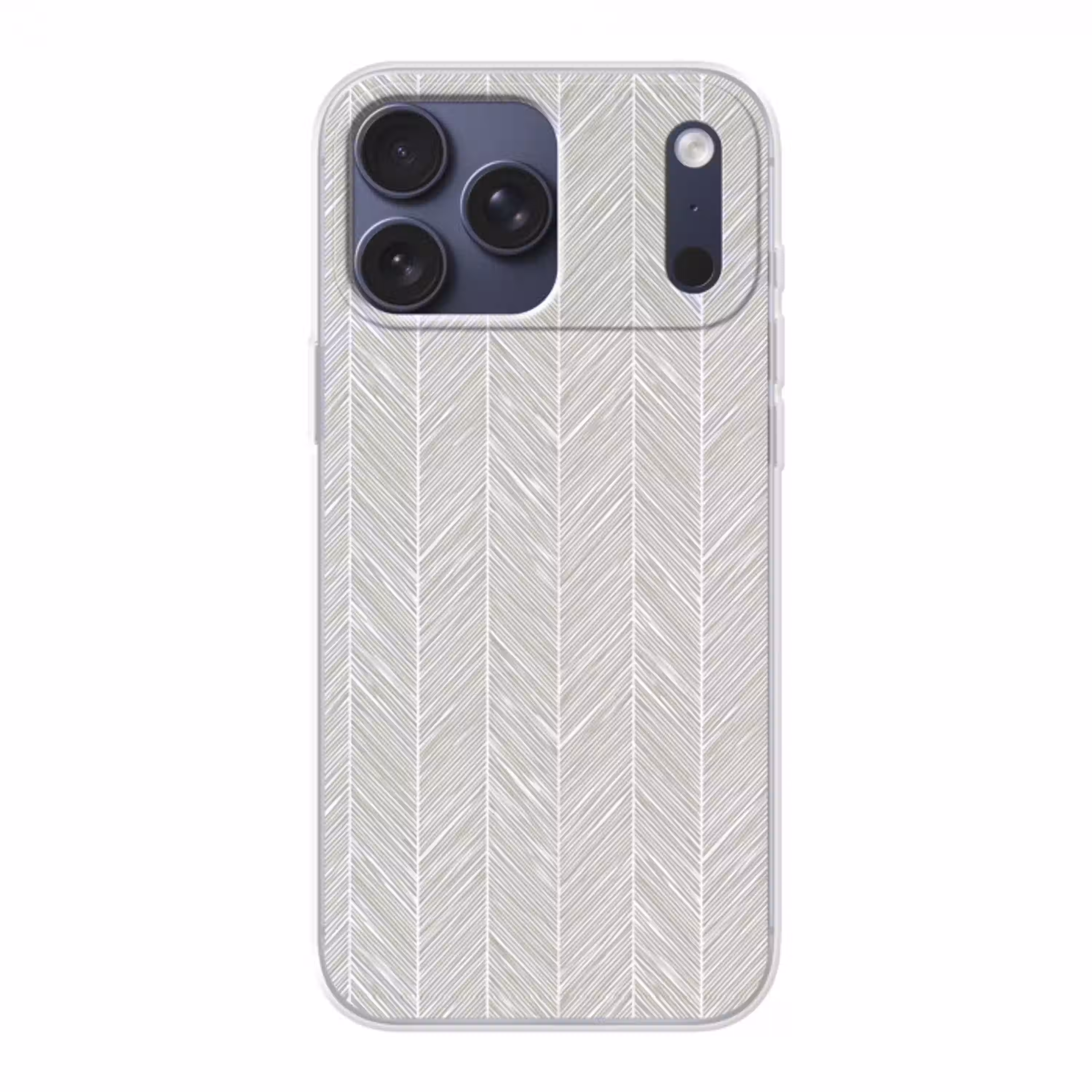Klassiek - Visgraat - Grijs Telefoonhoesje iPhone 17 Pro Max klein 879 -3d
