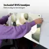 Minimalistisch - Cirkels - Penseelstreken - Beige Inductie beschemer met haakjes klein -ky-ophangen-nl