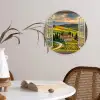Doorkijk - Toscane - Uitzicht - Landschap - Zomer Wandcirkel kunststof plaat 5mm dik klein -sfeer4