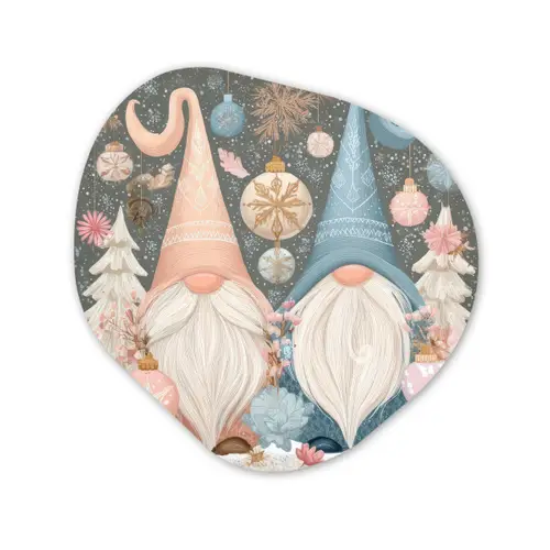 Kerst - Gnomen - Pastel Wandcirkel Organisch Forex 3mm klein -3d
