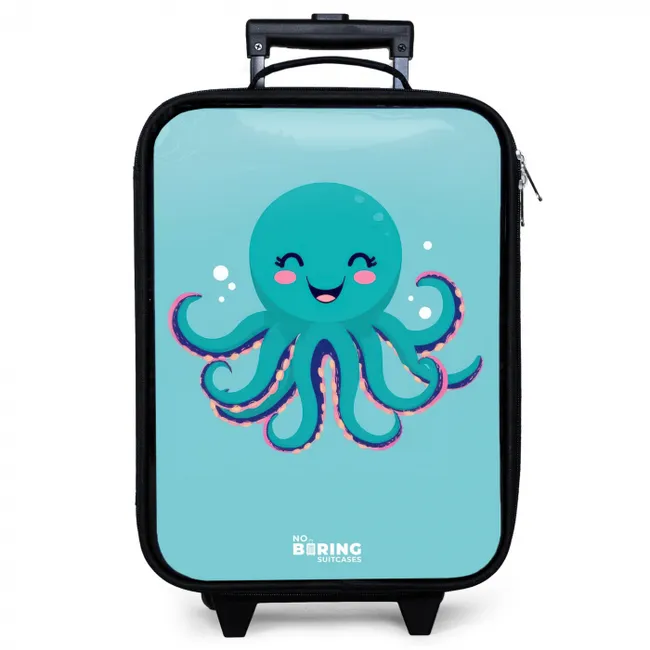 Octopus - Water - Blauw Kinderkoffer - Zwart klein -zzz_website3d