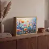 Bloemen - Natuur - Waterverf - Kunst Light Box met batterij (Wandlamp) middel -sfeer2