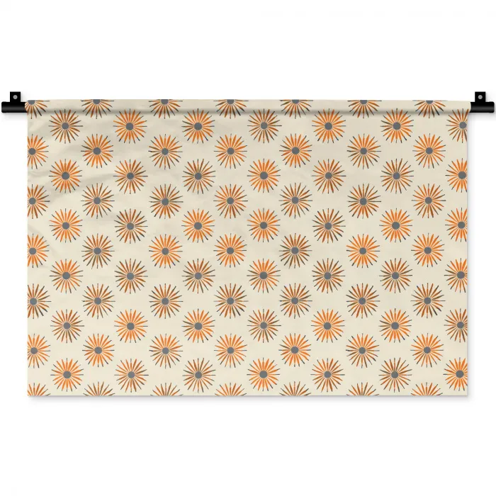 Madelief - Patroon - Oranje Wandkleed katoen klein 269 -zz3d