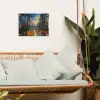 Auto - Skyline - Zon - Blauw tuinposter los doek klein -sfeer7