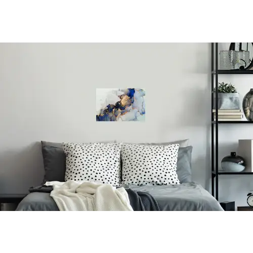 Marmer - Blauw - Goud Muursticker klein -slaapkamer