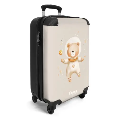 Beige ruimtebeer zweeft tussen sterren NBS - Handbagage koffer - Kinderen Unisex middel -productfoto_3d