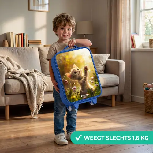 Koosje kitten Kinderkoffer - Blauw klein -sfeer2_NL