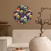 Viooltjes - Paars - Geel - Groen Wandcirkel plexiglas klein 852 -sfeer1