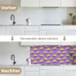 Sterren - Regenboog - Paars keuken achterwand 2 middel 871 -voor-na_DE