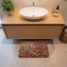 Goudvink - Bessen - Herfst - Natuur - Kleurrijk Badmat klein -sfeer1