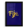 Blauw - Geel - Fijn fotolijst zwart zonder passe partout klein -3d