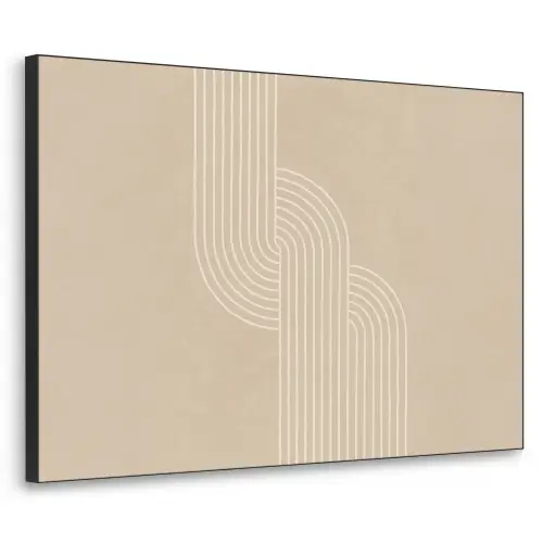 Parallelle lijnen - Lichte textuur - Beige Textielframe - compleet frame klein -3d
