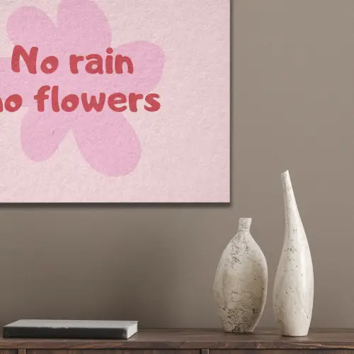 No rain no flowers - Bloem - Roze PET vilt klein -sfeer6_closeup