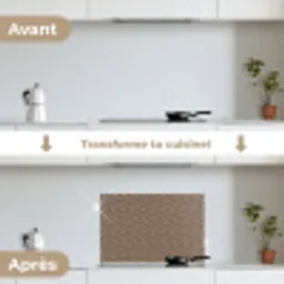 Stippen - Bruin - Beige - Patroon keuken achterwand spatscherm klein 900 -voor_na_FR
