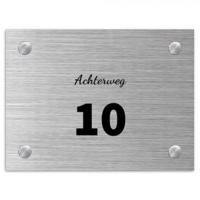 Metaal - Klassiek Naambord Rechthoek middel -3d