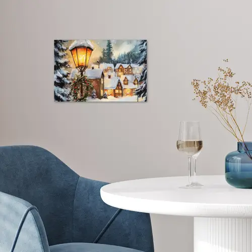 Kerstdorp - Huizen - Sneeuw - Kerst poster papier klein -sfeer3