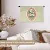 Bloemen - Illustratie - Geruit - Groen Wandkleed katoen klein -sfeer1