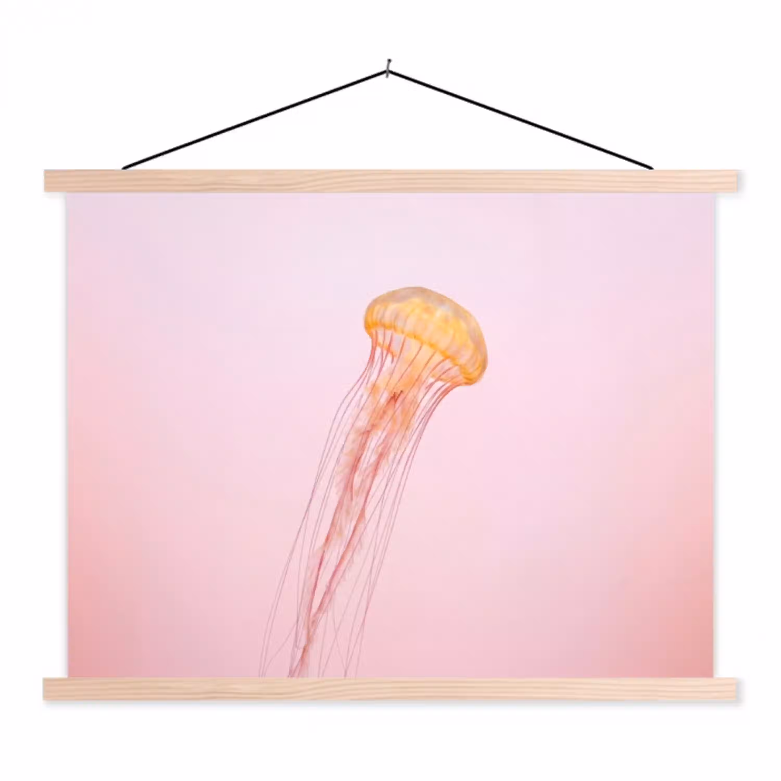 Sierlijk - Kwal - Roze textielposter latten blank klein -3d